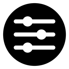 Settings Sliders Icon &ndash; Adjustment, Filter, Control Panel Symbol for App and Web Png
