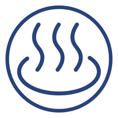 Obraz premium 丸に囲われた青色の温泉マーク（透過）