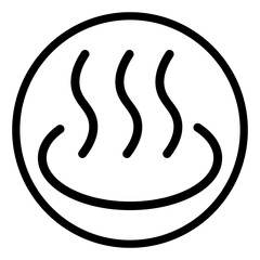 Obraz premium 丸に囲われた黒色の温泉マーク（透過）