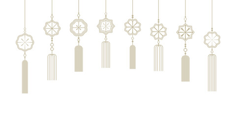 전통적인 스타일의 꽃 문양 노리개 장식 세트