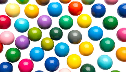 Fototapeta premium Array of vibrantly colored spheres of varied hues, arranged densely on a black backdrop