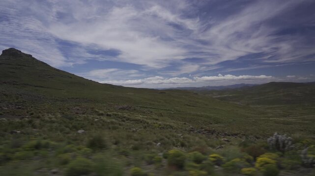 Driving Along Landscapes In Lesotho