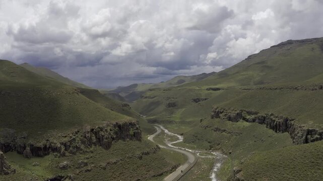 Aerial, Moteng Pass, Sani Pass Lesotho