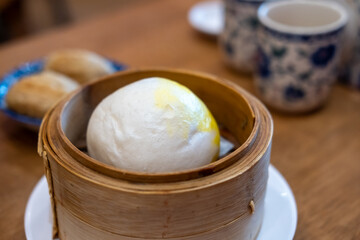 Steamed buns in a basket
