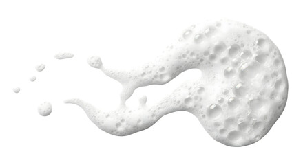 White Bubbles And Foam Droplets In Abstract Shape isolated on transparent background