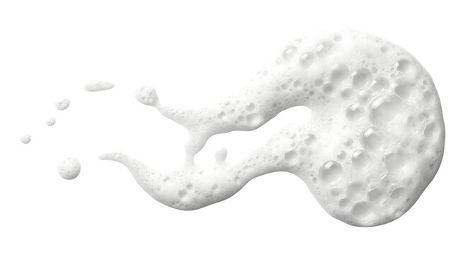 White Bubbles And Foam Droplets In Abstract Shape isolated on transparent background