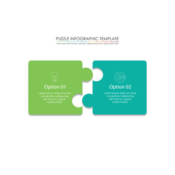 puzzle infographic design with 6 step, graph to describe the steps	