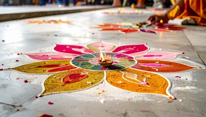 Traditional Indian Rangoli Design for Festival Decoration