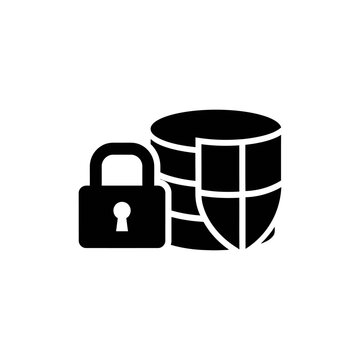Secure server protection with lock and shield icon