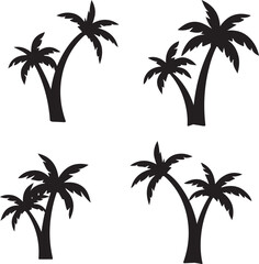 Fototapeta premium set of palm trees