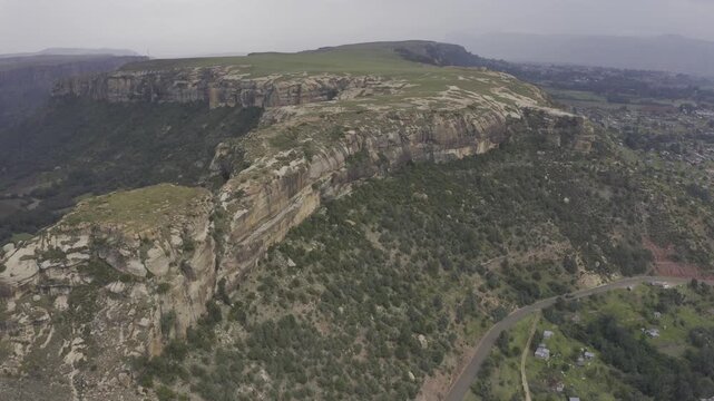 Aerial, Stunning Landscapes Around Roma, Lesotho