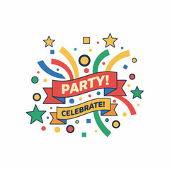 Obraz premium Vibrant party celebration with colorful confetti and banners