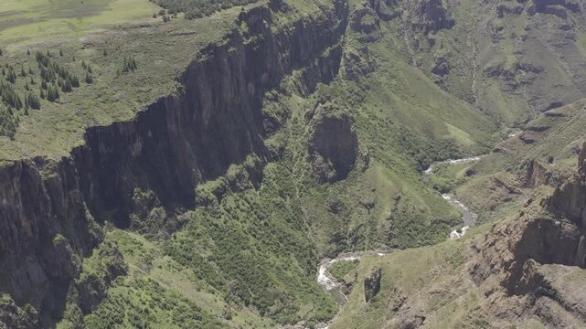 Aerial, Boala Thapo Waterfall Viewpoint