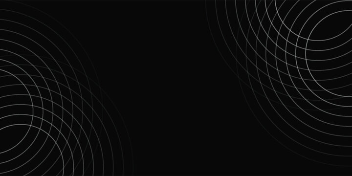 Create a bold look with a centric circle background featuring vector graphics of sound waves.