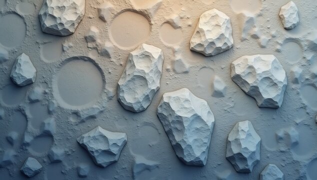 Asteroid Belt Surface with Craters and Rocks.