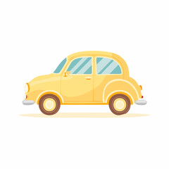 Fototapeta premium Retro yellow vintage car illustration, a charming and classic automobile perfect for nostalgic themes and automotive designs