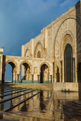 The Hassan II Mosque is a mosque in Casablanca, Morocco. It is the second largest functioning mosque in Africa and is the 14th largest in the world. Its minaret is the worl