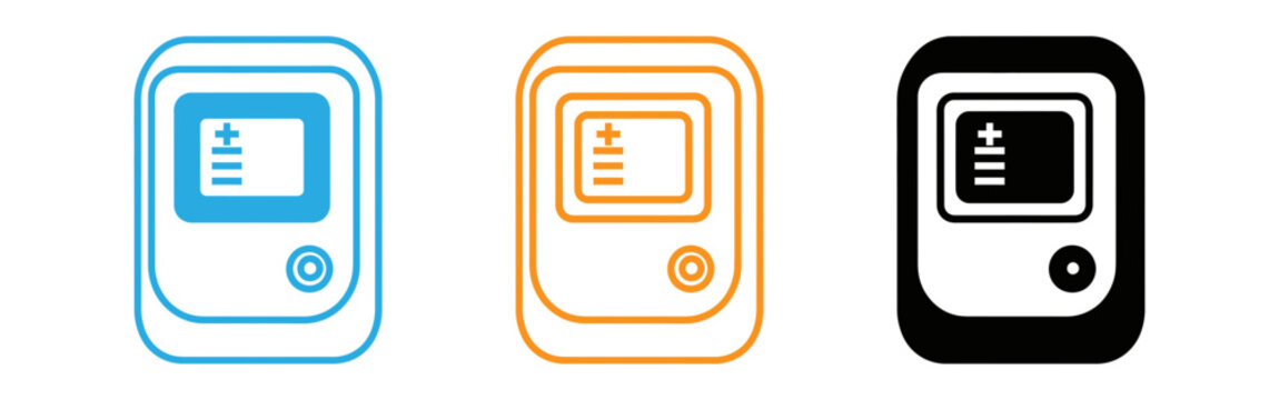 Colorful ipod icons in blue orange and black