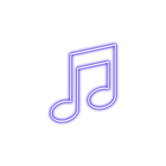 Neon music notes. Vector illustration.
