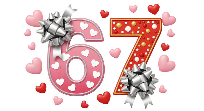 67th anniversary isolated on transparent background