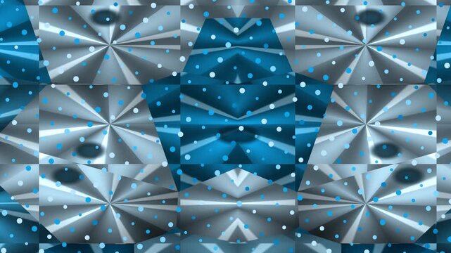 Abstract geometric pattern with blue and silver colors, a modern design.