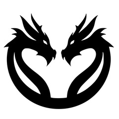 Two dragon logo silhouette