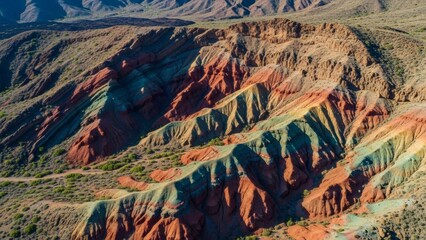 Aerial View of Colorful Mountain Landscape.