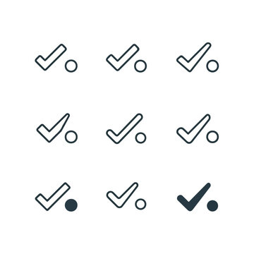 Checkmark Symbols in a 3x3 Grid