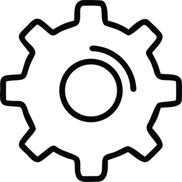 A vector illustration of a business gear shape on a white background, designing a digital logo symbol