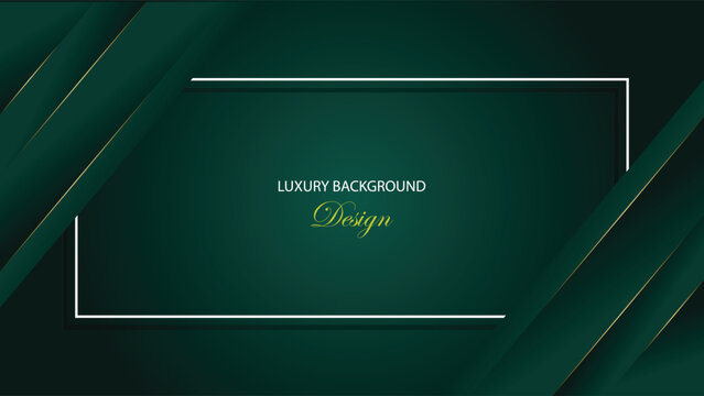 Green abstract background vector design. Luxury green background with shape and line decoration. Dark green background. Suit for banner, backdrop, award, certificate and others