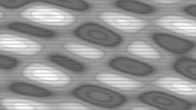 Abstract grayscale pattern with wavy lines and oval shapes, artistic background.