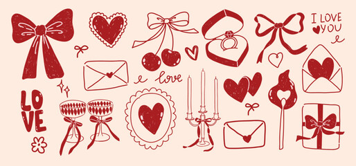 Cute romantic hand draw illustration
