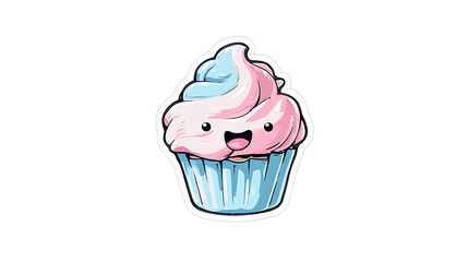 A soft and sweet cupcake illustration, designed to look adorable and sticker-ready.