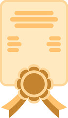 Certificate Icon, Award Document Illustration