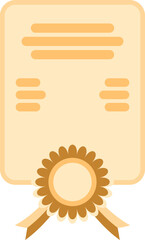 Certificate Icon, Award Document Illustration