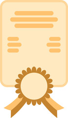 Certificate Icon, Award Document Illustration