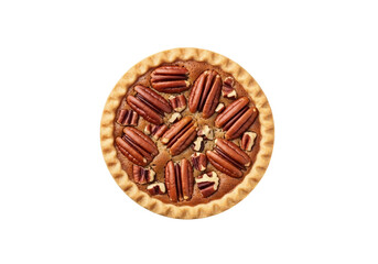 Delicious pecan pie isolated on transparent background