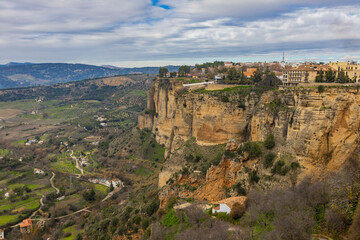 Fototapeta premium Majestic cliffs overlooking the scenic valleys of Ronda in Spain
