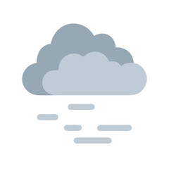 Minimalist gray cloud with mist or fog on White Background
