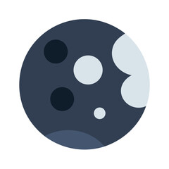 Obraz premium Minimalist Moon Illustration with Dark Craters on White Background