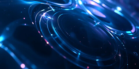 Obraz premium Abstract Futuristic Technology glow create vibrant visual Colors blend, forming dynamic composition black background design wallpaper illustration.