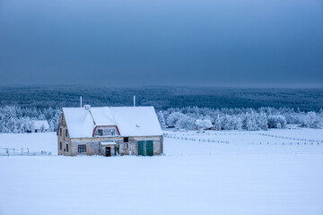 house in the snow