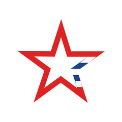 Obraz premium Star US flag icon isolated on white background