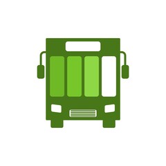 Simple electric bus symbol isolated on white background