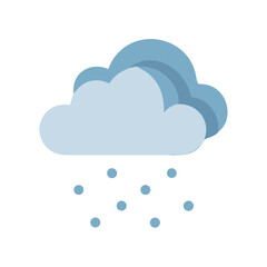 Obraz premium Snowy cloud icon with falling snow flurries flat design