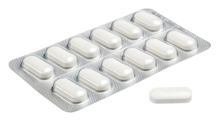 Medicine blister isolated on transparent background