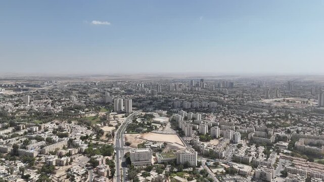 Aerial view of Be&rsquo;er Sheva city in Israel
