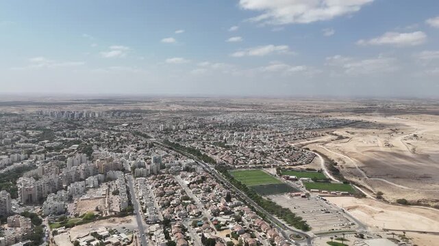 Aerial view of Be&rsquo;er Sheva city in Israel
