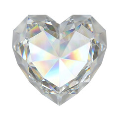 Fototapeta premium Diamond heart gem with holographic rainbow reflection