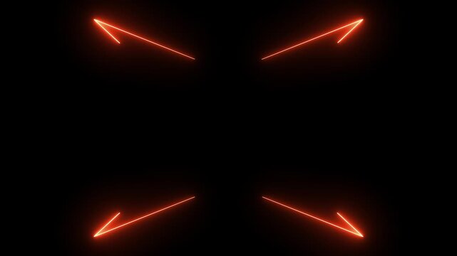 Animation magic swirl trace path on black background. Bright orange neon glowing fast moving streams of light. Fast energy flying wave line with flash lights.